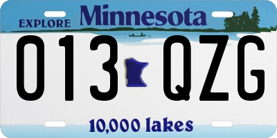 MN license plate 013QZG