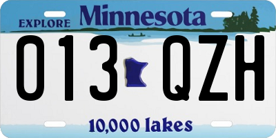 MN license plate 013QZH