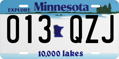 MN license plate 013QZJ