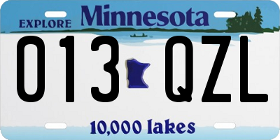 MN license plate 013QZL