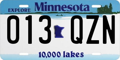 MN license plate 013QZN