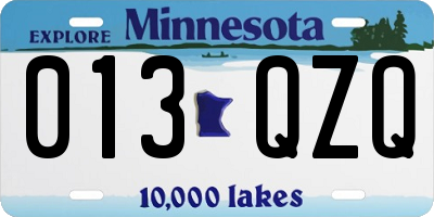MN license plate 013QZQ