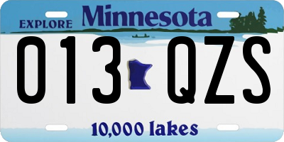 MN license plate 013QZS