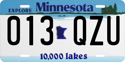 MN license plate 013QZU