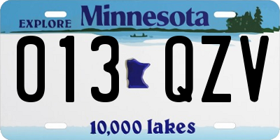 MN license plate 013QZV