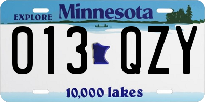 MN license plate 013QZY