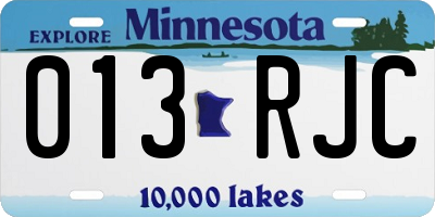 MN license plate 013RJC