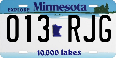 MN license plate 013RJG