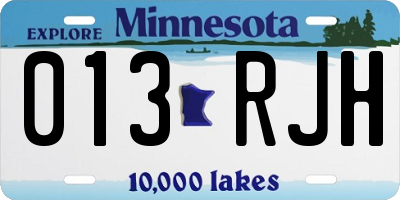MN license plate 013RJH
