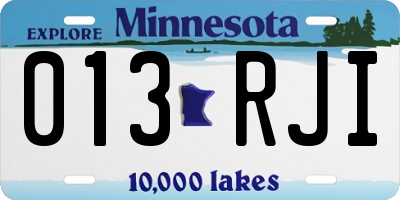 MN license plate 013RJI