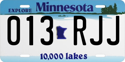 MN license plate 013RJJ