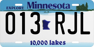 MN license plate 013RJL