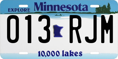 MN license plate 013RJM