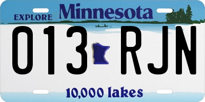 MN license plate 013RJN