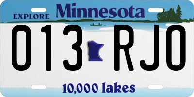 MN license plate 013RJO