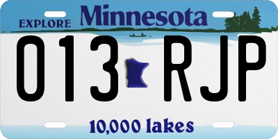 MN license plate 013RJP