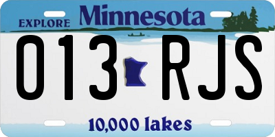 MN license plate 013RJS
