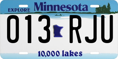 MN license plate 013RJU