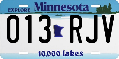 MN license plate 013RJV