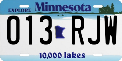 MN license plate 013RJW
