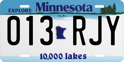 MN license plate 013RJY