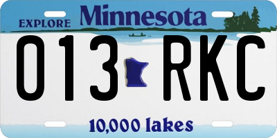 MN license plate 013RKC