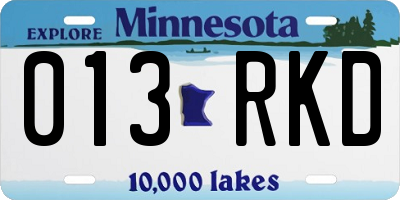 MN license plate 013RKD