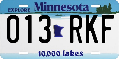 MN license plate 013RKF