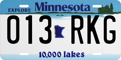 MN license plate 013RKG