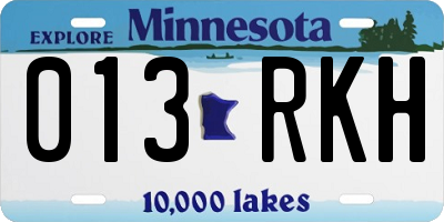 MN license plate 013RKH