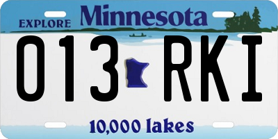 MN license plate 013RKI