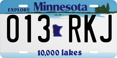 MN license plate 013RKJ