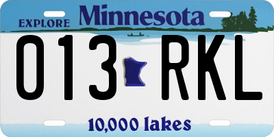 MN license plate 013RKL