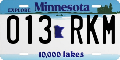 MN license plate 013RKM
