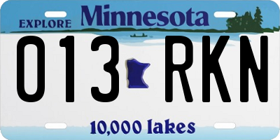 MN license plate 013RKN
