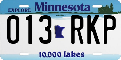 MN license plate 013RKP