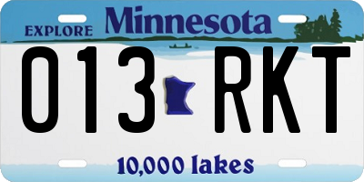 MN license plate 013RKT