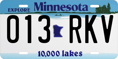 MN license plate 013RKV