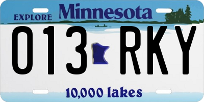 MN license plate 013RKY