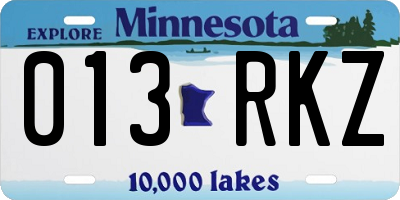 MN license plate 013RKZ