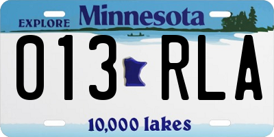 MN license plate 013RLA