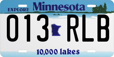 MN license plate 013RLB