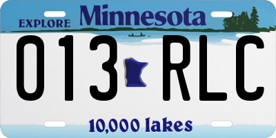MN license plate 013RLC