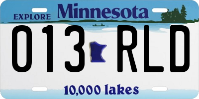 MN license plate 013RLD