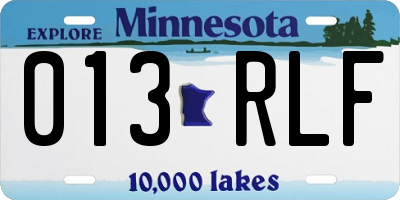 MN license plate 013RLF