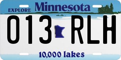 MN license plate 013RLH