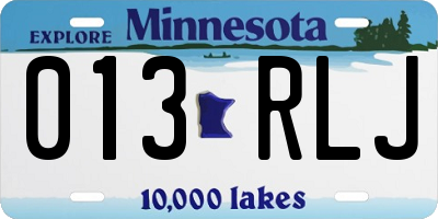 MN license plate 013RLJ