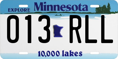 MN license plate 013RLL