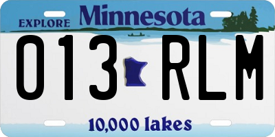 MN license plate 013RLM