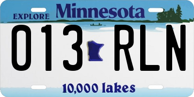 MN license plate 013RLN